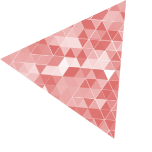 A graphic of a pink triangle broken up into other triangles in various shades of pink.